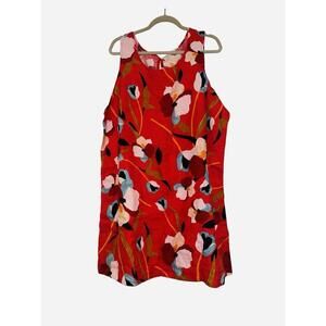 Sigrid Olsen Womens Knee Length Floral Tank Dress Size 3XL Multicolor New